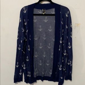 Navy Anchor Cardigan Size L